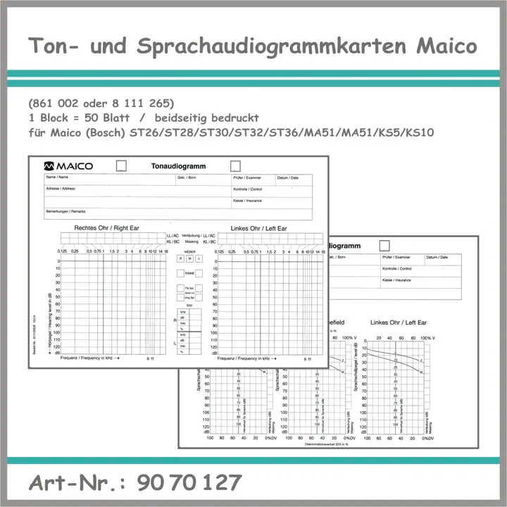 Ton- und Sprachaudiogrammkarten Maico