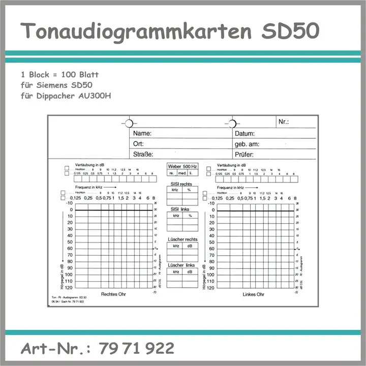 Tonaudiogrammkarten SD50