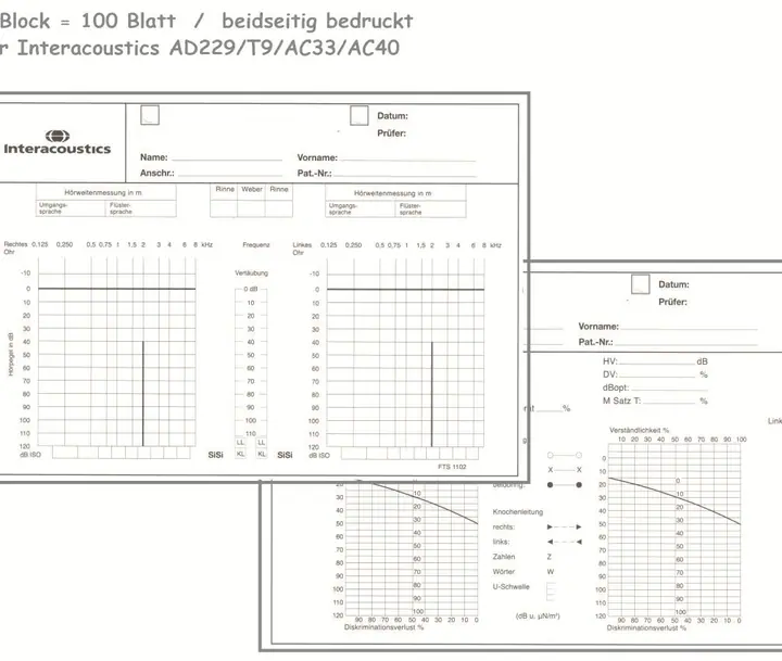 Ton- und Sprachaudiogrammkarten FTS1102