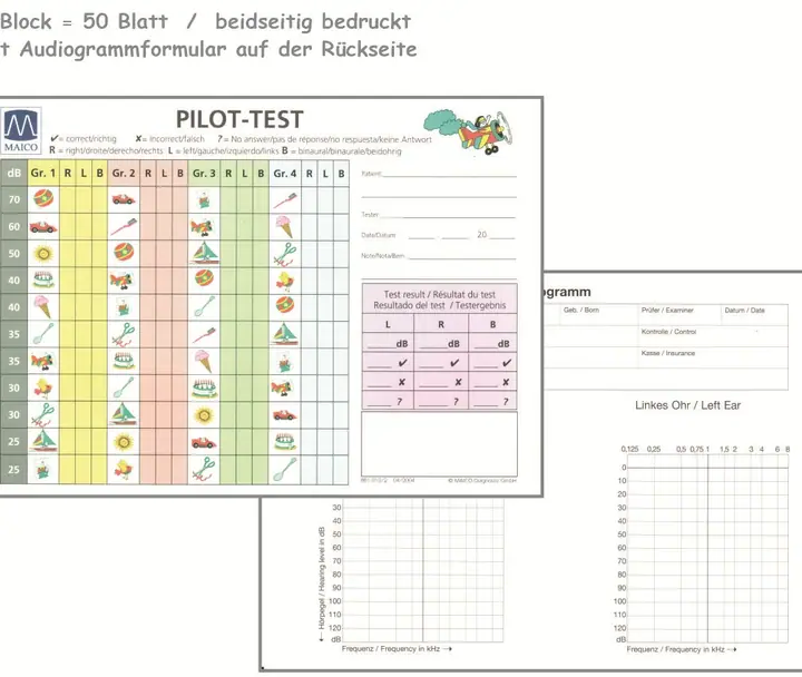 Auswerteblock für Piloten-Hörtest