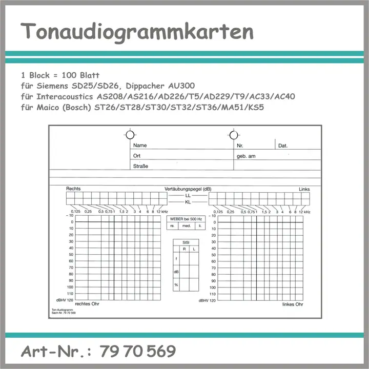 Tonaudiogrammkarten Universell