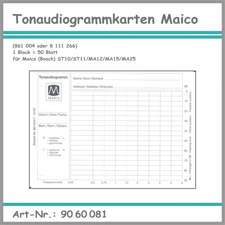 Tonaudiogrammkarten Maico
