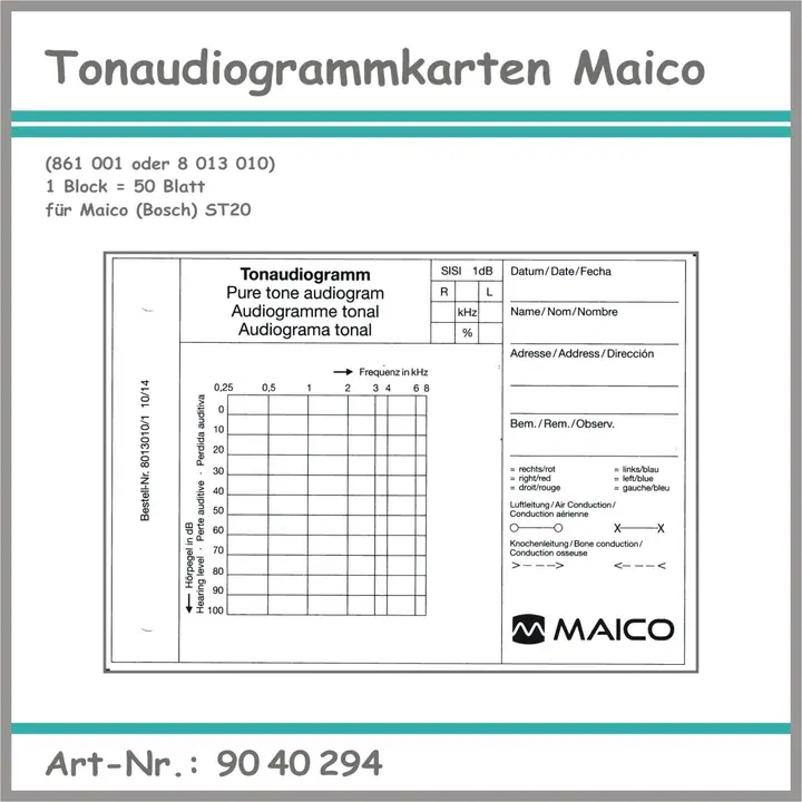Tonaudiogrammkarten Maico